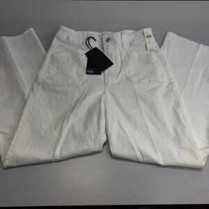 Paige Anessa Utility Jeans  Size 27  Tonal Ecru White High Rise Cropped Wide Leg